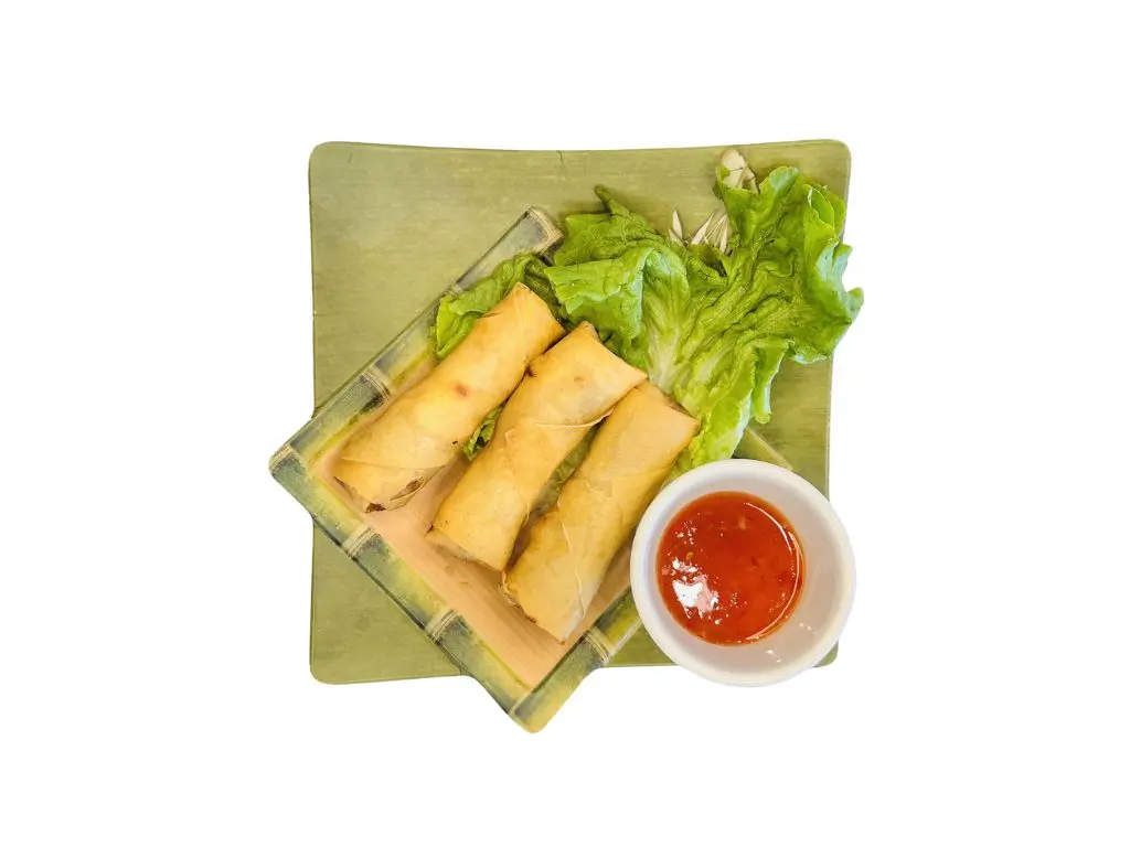 Sushi-Naru-Pho-Asian-Fusion-Restaurant-Crispy-Vietnamese-Egg-Roll-Charlotte Crispy Vietnamese egg rolls served with fresh lettuce at Sushi Naru Pho, a Asian Fusion Restaurant in Charlotte